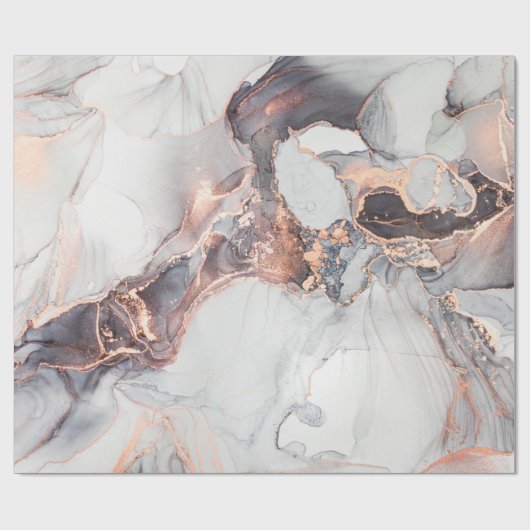 Luxuriöse abstrakte Flüssigkunstmalerei in Alkohol Geschenkpapier (Flach)