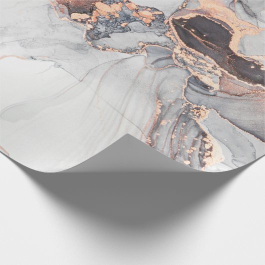 Luxuriöse abstrakte Flüssigkunstmalerei in Alkohol Geschenkpapier (Ecke)