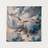 Luxuriöse abstrakte Flüssigkunstmalerei in Alkohol Wandteppich (Vorderseite (Horizontal))