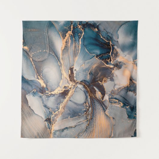 Luxuriöse abstrakte Flüssigkunstmalerei in Alkohol Wandteppich (Vorderseite)