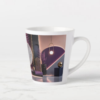 Luxuriöse abstrakte geometrische reiche Purpur- un Milchtasse