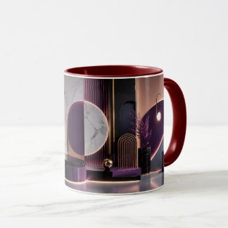 Luxuriöse abstrakte geometrische reiche Purpur- un Tasse