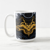 Luxuriöse Abstrakte Kaffeebeutel - Schwarz, Gold u Kaffeetasse (Links)