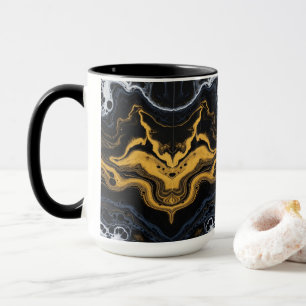 Luxuriöse Abstrakte Kaffeebeutel - Schwarz, Gold u Tasse