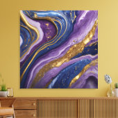 Luxuriöse Abstrakte Leinwand Kunst, Kultur | Lila, (Insitu (Wohnzimmer))