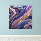 Luxuriöse Abstrakte Leinwand Kunst, Kultur | Lila, (Insitu (Holzboden))