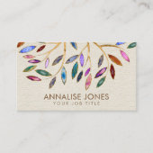 Luxuriöse Abstrakte Tree farbenfrohe Geode Blätter Visitenkarte (Vorderseite)