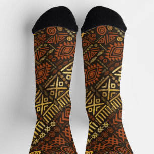 Luxuriöse afrikanische Muster - braune Farbtöne Socken
