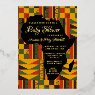Luxuriöse afrikanische Stammes-Baby-Party Folieneinladung