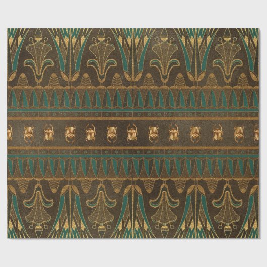Luxuriöse ägyptische Floral und Scarab Motif in Go Geschenkpapier (Flach)