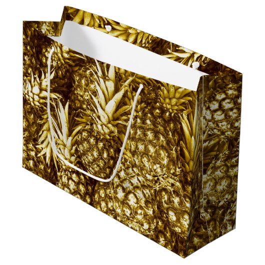 Luxuriöse Ananas Große Geschenktüte (Vorderseite Schrägansicht)