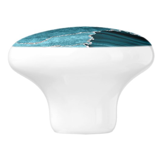 Luxuriöse Aquamarin Agate Silver Imitate Glitzer D Keramikknauf (Seitenansicht)