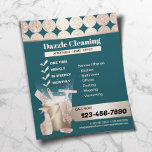 Luxuriöse Aquamarin Geometric Gold Circles Hausrei Flyer<br><div class="desc">Zuhause Cleaning Service Geometric Gold Circles Aquamarine Flyer.</div>