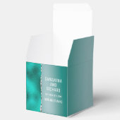 Luxuriöse Aquamarin Türkis Silber Glitzer Geschenkschachtel (Geöffnet)