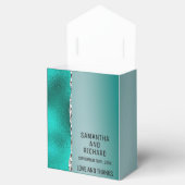 Luxuriöse Aquamarin Türkis Silber Glitzer Geschenkschachtel (Geöffnet)