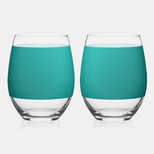 Luxuriöse Aquamarin türkisfarbene Silberne Glitzer Weinglas Ohne Stiel (Rückseite)