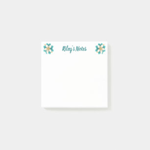 Luxuriöse Aquamarine Blumenbezeichnung Post-it Klebezettel