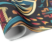 Luxuriöse Aquamarine "Chronik der Antike" Matte W Geschenkpapier (Rolleneckpunkt)