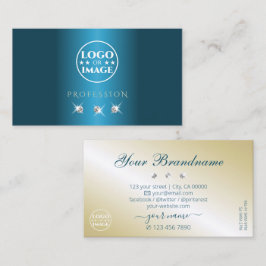 Luxuriöse Aquamarine Gold Beige-Diamanten-Logo hin Visitenkarte