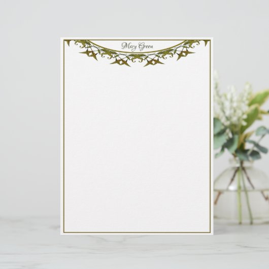 Luxuriöse Aquarell-Blätter Briefbogen (Stehend Vorderseite)