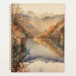 Luxuriöse Aquarell-Herbst-Bergsee Planer