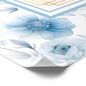 Luxuriöse Aquarelle Pastellblau Gold Seating Chart Poster (Ecke)