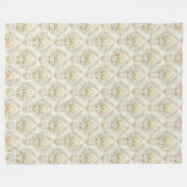 Luxuriöse Aquarellfarben Damask Chic Zuhause Accen Fleecedecke (Vorderseite (Horizontal))