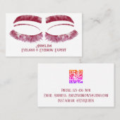 Luxuriöse Aquarellucht & Brow Beauty, Rot Visitenkarte (Vorne/Hinten)