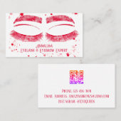 Luxuriöse Aquarelluhr & Brow Beauty, Hot Pink Visitenkarte (Vorne/Hinten)