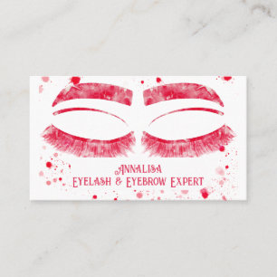 Luxuriöse Aquarelluhr & Brow Beauty, Hot Pink Visitenkarte