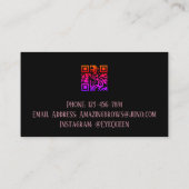 Luxuriöse Aquarelluhr & Brow Beauty, Rosa Visitenkarte (Rückseite)