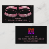 Luxuriöse Aquarelluhr & Brow Beauty, Rosa Visitenkarte (Vorne/Hinten)