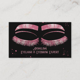 Luxuriöse Aquarelluhr & Brow Beauty, Rosa Visitenkarte