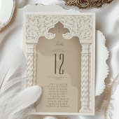Luxuriöse Arabesque Wedding Tischnummer Card