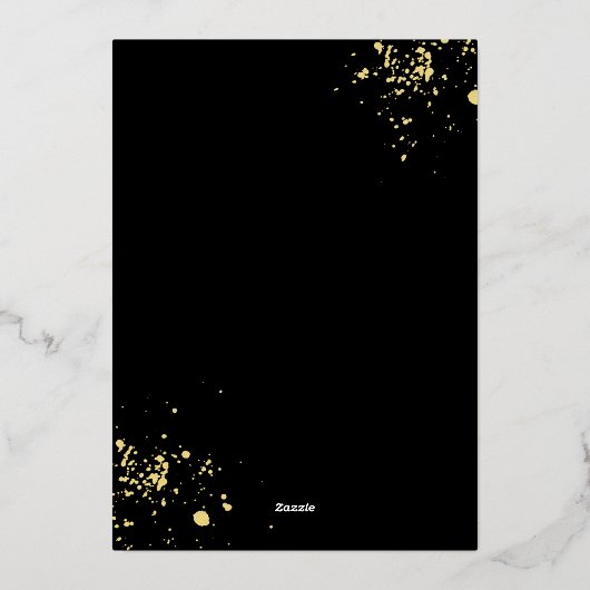 Luxuriöse arabische Hochzeitsmuslime Schwarz und G Folieneinladung (Rückseite)