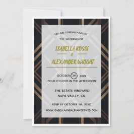 Luxuriöse Art Deco Geometrische Hochzeitseinladung Einladung