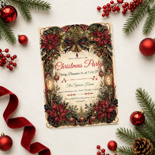 Luxuriöse Art Nouveau-Weihnachtsfeier Einladung
