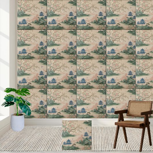 Luxuriöse asiatische Dekoration Chinoiserie Tile Fliese