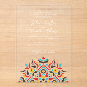 Luxuriöse ästhetische Mandala Wedding Acryleinladungen (Vorderseite)