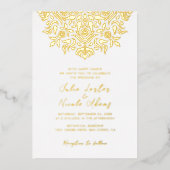 Luxuriöse ästhetische Mandala Wedding Folieneinladung (Vorderseite)