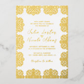 Luxuriöse ästhetische Mandala Wedding Folieneinladung (Vorderseite)