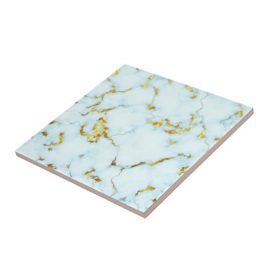 Luxuriöse Azure Gilded Pottery Keramik Art Fliese (Seite)