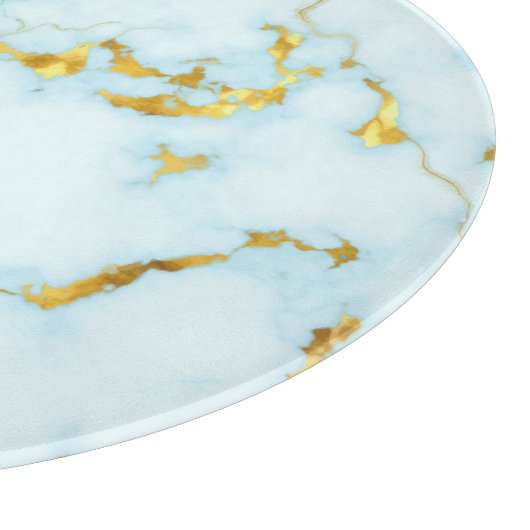 Luxuriöse Azure Gilded Pottery Keramik Art Schneidebrett (Ecke)