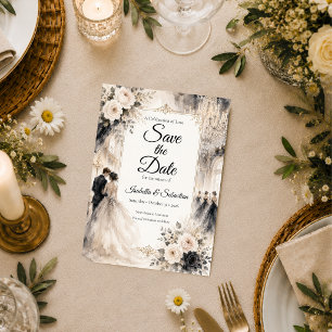 Luxuriöse Ballsaal-Romanze-Hochzeit Save The Date