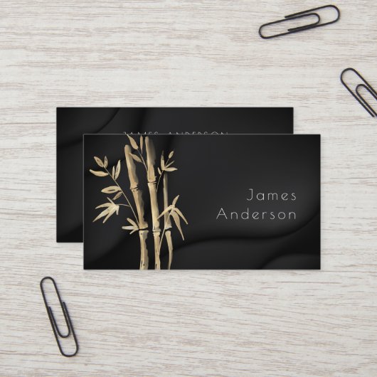 Luxuriöse Bamboo Black Gold Business Card Visitenkarte (Vorderseite/Rückseite Beispiel)