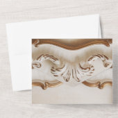 Luxuriöse Barockstil White Gold Hochzeit All In One Einladung (Rückseite)