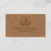 Luxuriöse Beauty Charms Tan & Brown Makeup Logo Visitenkarte (Vorderseite)