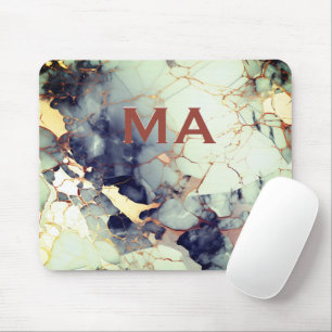 Luxuriöse beige Marineblau-Imitate Goldmedaille Gl Mousepad