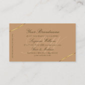 Luxuriöse Beige mit goldenen Diamanten und Monogra Visitenkarte (Rückseite)