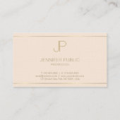 Luxuriöse Berufliche Monogram Elegant Modernes Sch Visitenkarte (Rückseite)